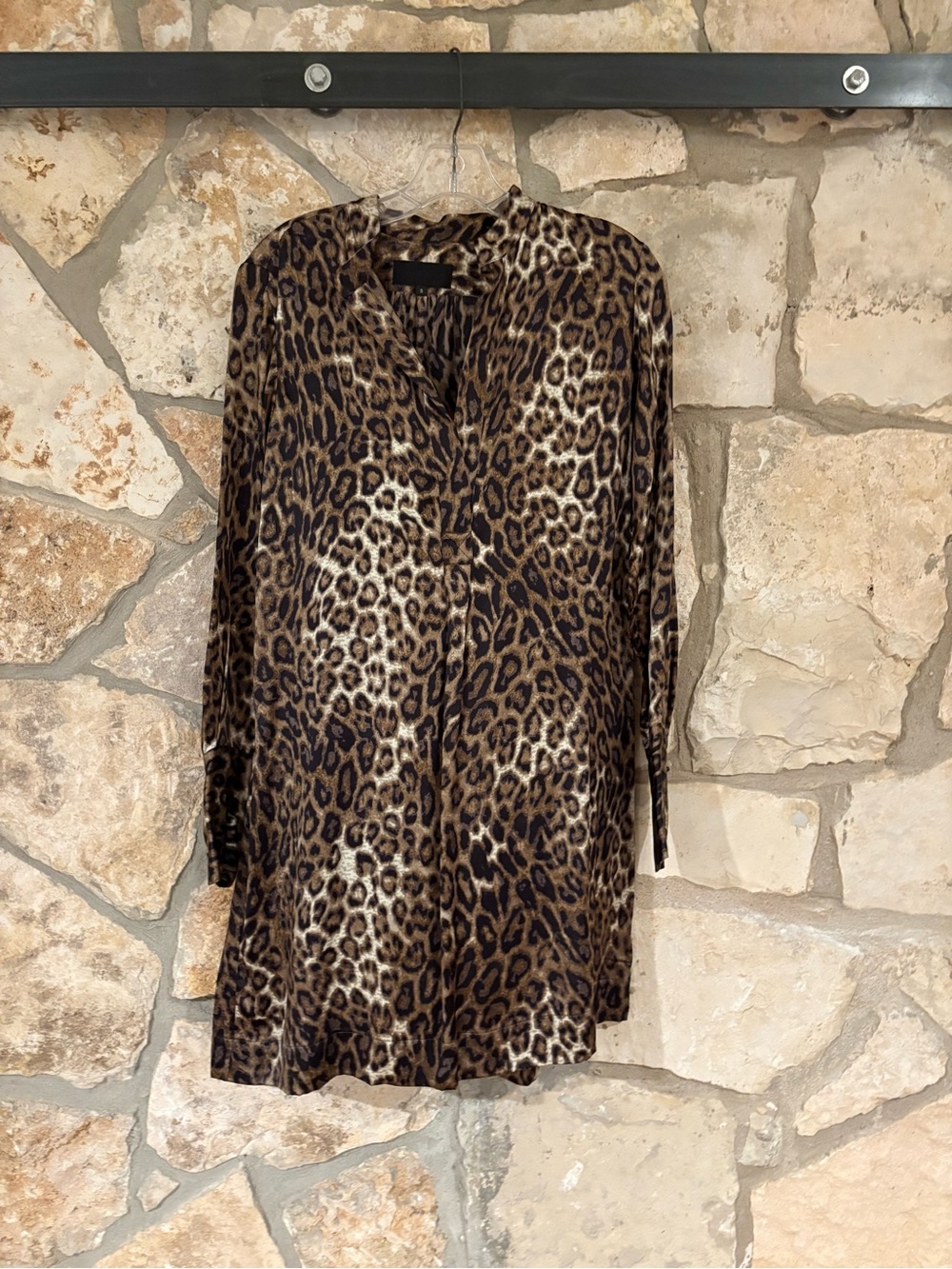 NILI LOTAN: silk Leopard Print dress
